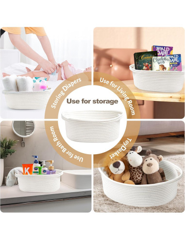 Cesta de Regalos Tejida Bufims 30x20x12 cm Blanca