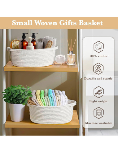 Cesta de Regalos Tejida Bufims 30x20x12 cm Blanca