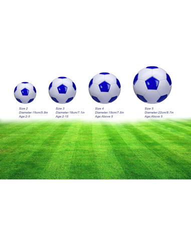 Balón de Fútbol SPDTECH Tamaño 2 Blanco y Azul para Niños