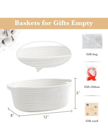 Cesta de Regalos Tejida Bufims 30x20x12 cm Blanca