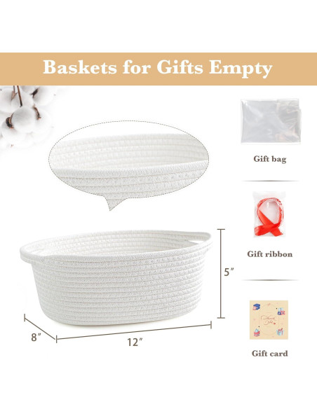 Cesta de Regalos Tejida Bufims 30x20x12 cm Blanca