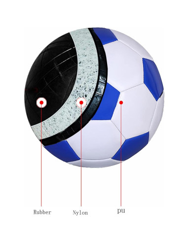 Balón de Fútbol SPDTECH Tamaño 2 Blanco y Azul para Niños