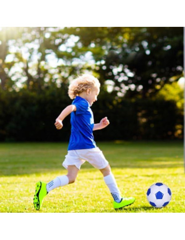 Balón de Fútbol SPDTECH Tamaño 2 Blanco y Azul para Niños