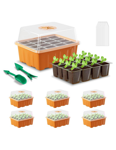 Bandeja de Inicio de Semillas GooingTop 72 Celdas Naranja