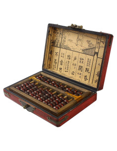 Ábaco Clásico de Madera Larcele SP-01 con Caja de Cuero