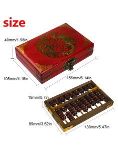 Ábaco Clásico de Madera Larcele SP-01 con Caja de Cuero 2