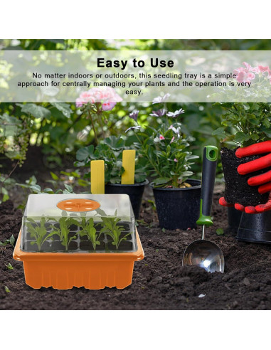Bandeja de Inicio de Semillas GooingTop 72 Celdas Naranja