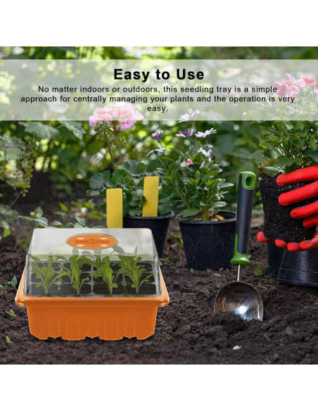 Bandeja de Inicio de Semillas GooingTop 72 Celdas Naranja