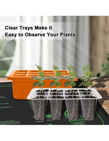 Bandeja de Inicio de Semillas GooingTop 72 Celdas Naranja