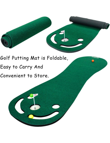 Alfombra de Putting KOFULL 198 cm con Putter y Pelotas