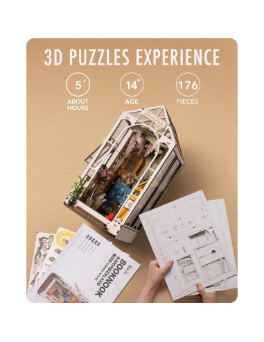 Rolife Kit Nook de Libros Miniatura 3D Decorativo