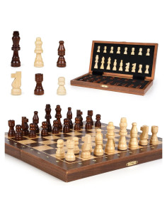 Juego de Ajedrez Magnético Kvintes 30 cm Plegable con 2 Reinas