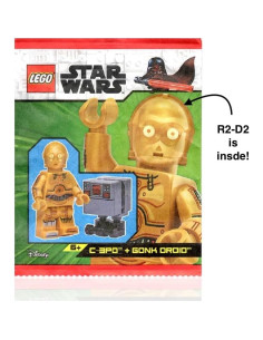 Minifiguras LEGO Star Wars R2-D2, C-3PO y Droid Gonk 2