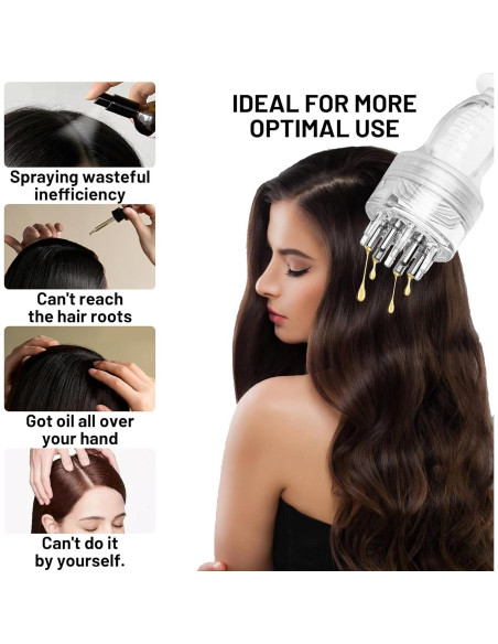 Peine Aplicador de Aceite HASSLICKIT 5ml Masajeador Cabello