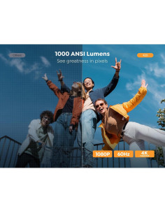 Proyector 4K YABER K2s 1000 ANSI WiFi Bluetooth Dolby 2