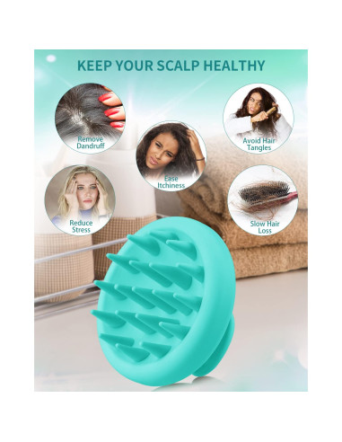 BEAUTLOHAS Cepillo Masajeador de Cuero Cabelludo Verde