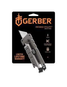 Cuchillo EDC Gerber Prybrid 8 en 1 - Gris