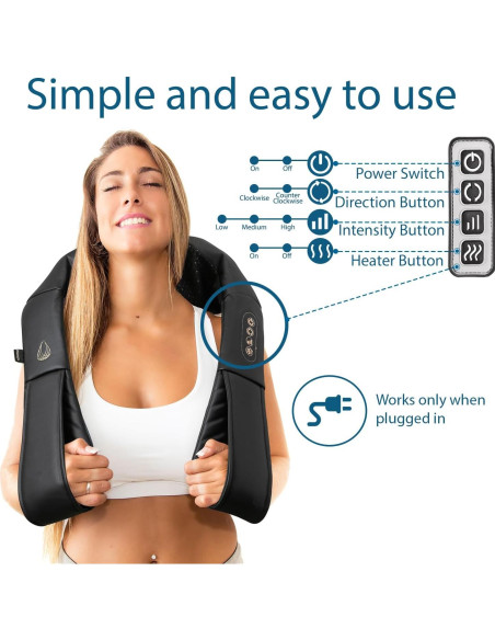 Masajeador Shiatsu InvoSpa TE-889 con Calor y 8 Bolas