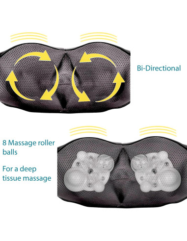 Masajeador Shiatsu InvoSpa TE-889 con Calor y 8 Bolas