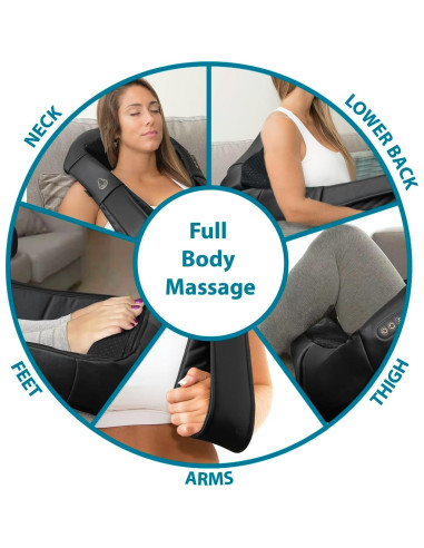 Masajeador Shiatsu InvoSpa TE-889 con Calor y 8 Bolas