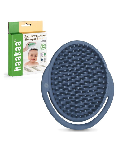 Cepillo de Champú Silicona Haakaa - Limpiador Bebés Azul