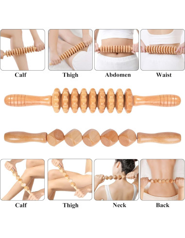 Kit de Maderoterapia 5-en-1 Komogir para Masaje Corporal