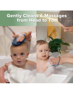 Cepillo de Champú Silicona Haakaa - Limpiador Bebés Azul 2