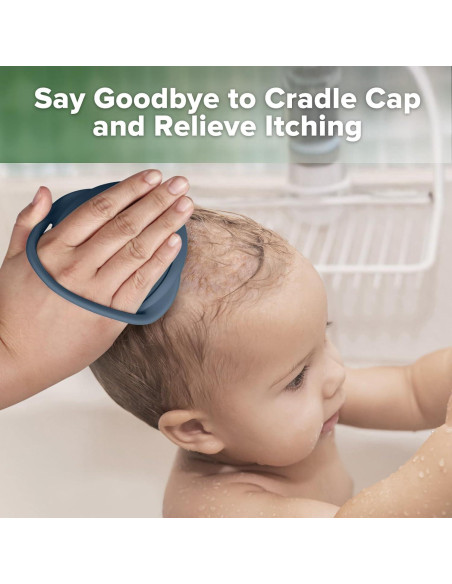 Cepillo de Champú Silicona Haakaa - Limpiador Bebés Azul