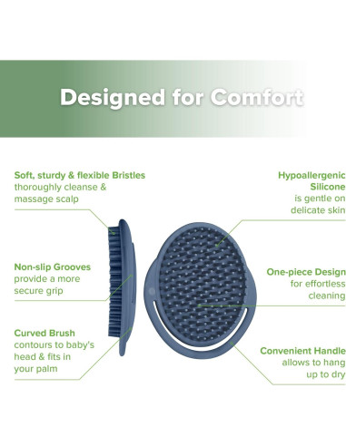Cepillo de Champú Silicona Haakaa - Limpiador Bebés Azul