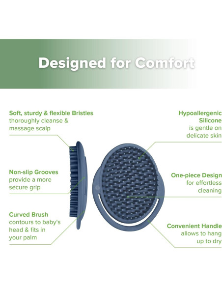 Cepillo de Champú Silicona Haakaa - Limpiador Bebés Azul