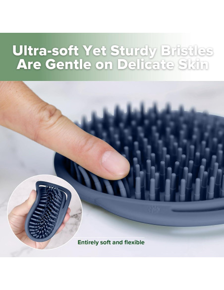 Cepillo de Champú Silicona Haakaa - Limpiador Bebés Azul