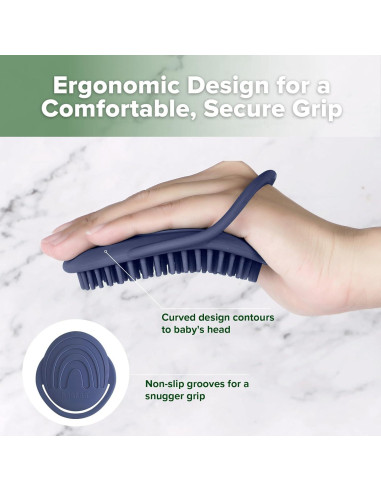Cepillo de Champú Silicona Haakaa - Limpiador Bebés Azul
