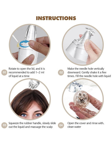 Peine Aplicador DAPENG para Aceite Capilar 8ml Transparente