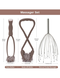 Juego de Masaje 3 PCS - Rodillos Musculares y Facial 2