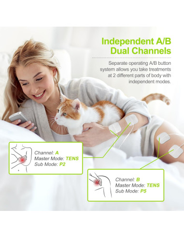 Estimulador Muscular AUVON TENS EMS Doble Canal 24 Modos