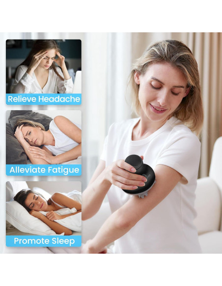 Masajeador Eléctrico COMFIER CF-4902BLK para Cuero Cabelludo