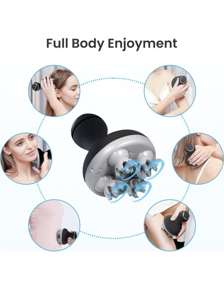 Masajeador Eléctrico COMFIER CF-4902BLK para Cuero Cabelludo