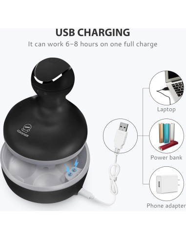 Masajeador Eléctrico COMFIER CF-4902BLK para Cuero Cabelludo