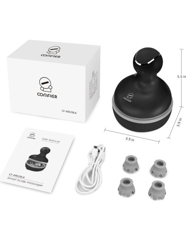 Masajeador Eléctrico COMFIER CF-4902BLK para Cuero Cabelludo