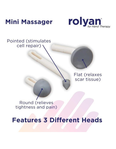 Masajeador Mini Rolyan Compacto a Batería con 3 Cabezas