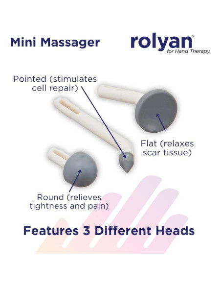 Masajeador Mini Rolyan Compacto a Batería con 3 Cabezas