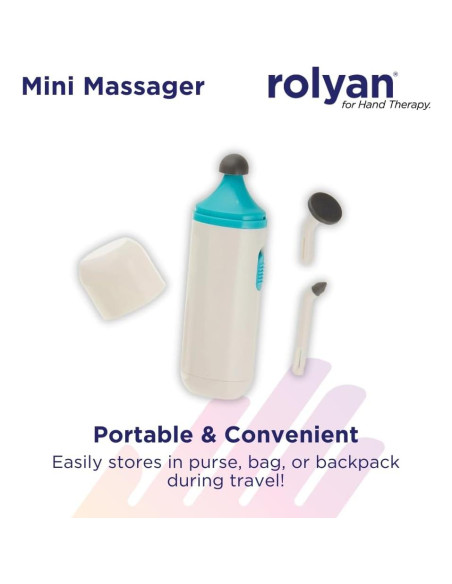 Masajeador Mini Rolyan Compacto a Batería con 3 Cabezas