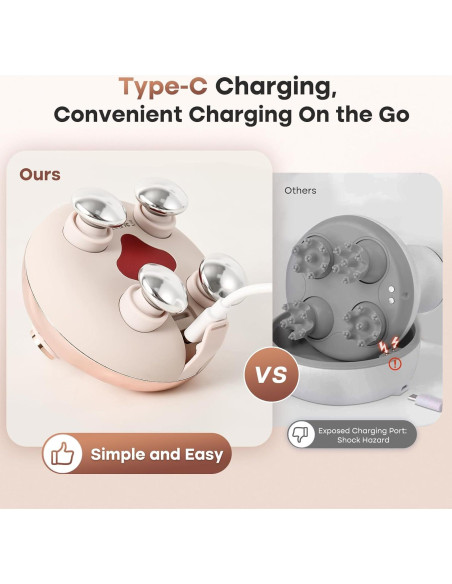 Masajeador de Cabeza Arboleaf Calefaccionado Rosa