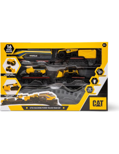 Set de Tren de Construcción CAT con Locomotora y 3 Vagones 2