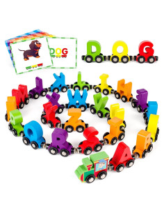 Juego de Tren de Letras de Madera Vanmor 27 Piezas ABC