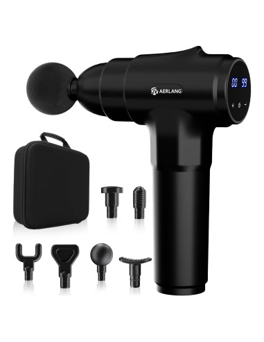 Pistola de Masaje AERLANG EM13 6 Cabezas 20 Velocidades