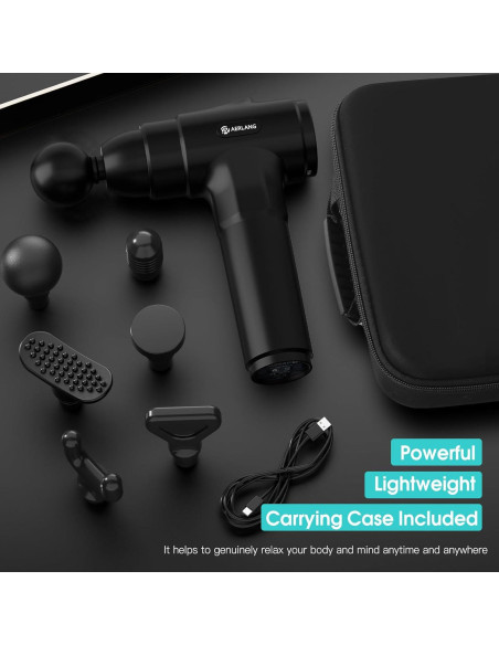 Pistola de Masaje AERLANG EM13 6 Cabezas 20 Velocidades