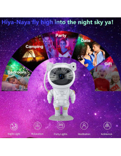 Proyector de Estrellas Hiya-Naya Astronauta Luz Nocturna 2
