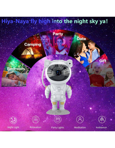 Proyector de Estrellas Hiya-Naya Astronauta Luz Nocturna