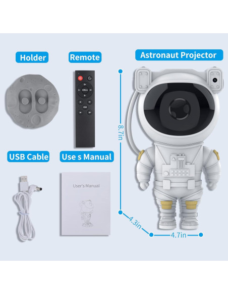 Proyector de Estrellas Hiya-Naya Astronauta Luz Nocturna